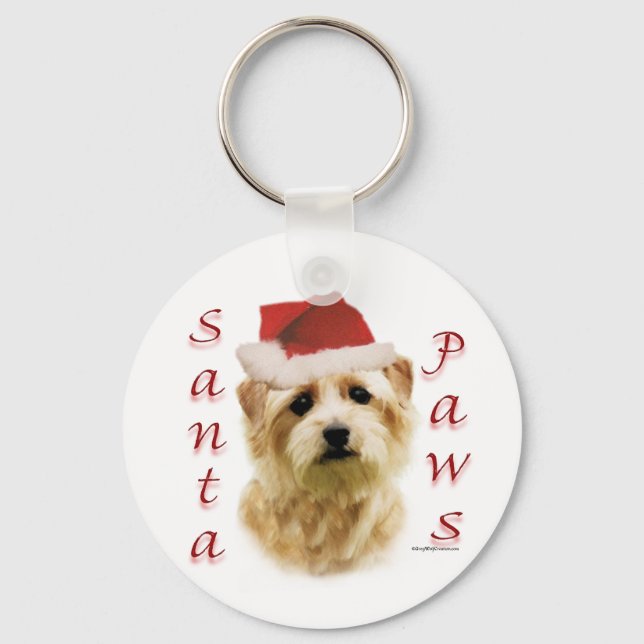 Norfolk Terrier Santa Paws Key Ring (Front)