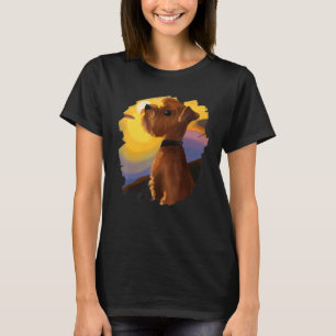 Norfolk Terrier Scottish Dog Sunset Vintage Retro T-Shirt