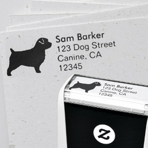 Norfolk Terrier Silhouette Return Address Self-inking Stamp