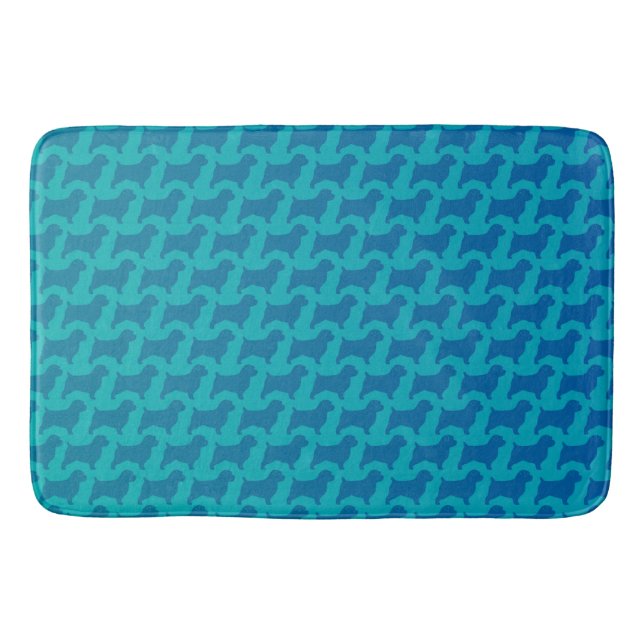 Norfolk Terrier Silhouettes Pattern Bath Mat (Front)