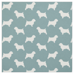 Norfolk Terrier Silhouettes Pattern Fabric