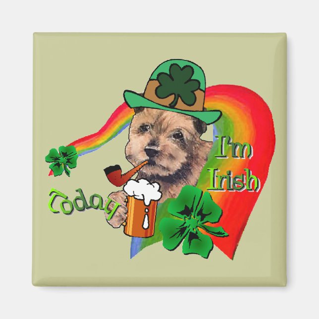 Norfolk Terrier St Patricks Magnet (Front)