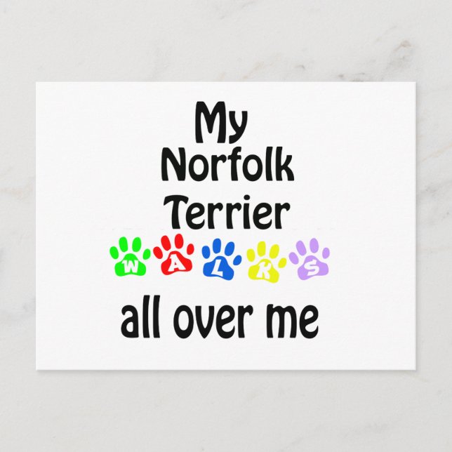 Norfolk Terrier Walks Design Postcard (Front)