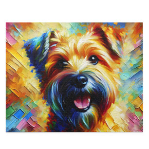 Norfolk Terrier: Wheaten Cantab Acrylic Style Art Jigsaw Puzzle