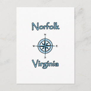 Norfolk Virginia Compass Rose Logo Postcard