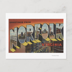 Norfolk, Virginia - Large Letter Scenes Postcard