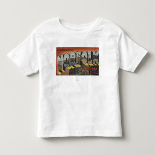 Norfolk, Virginia - Large Letter Scenes Toddler T-Shirt