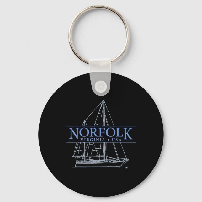 Norfolk Virginia Sailing  Key Ring (Front)