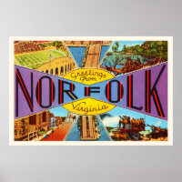 Norfolk Virginia VA Old Vintage Travel Postcard-