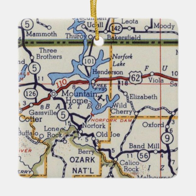 Norfork Lake Ceramic Ornament (Front)