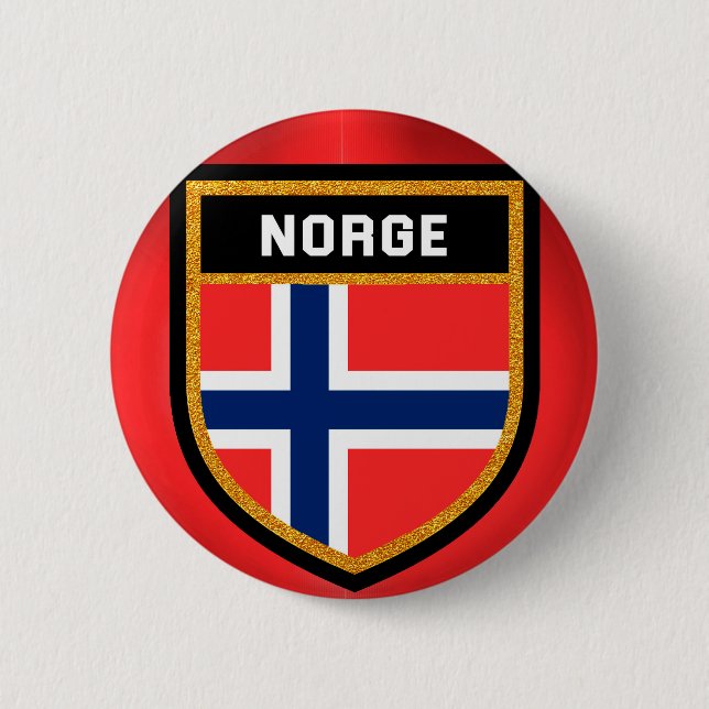 Norge Flag 6 Cm Round Badge (Front)