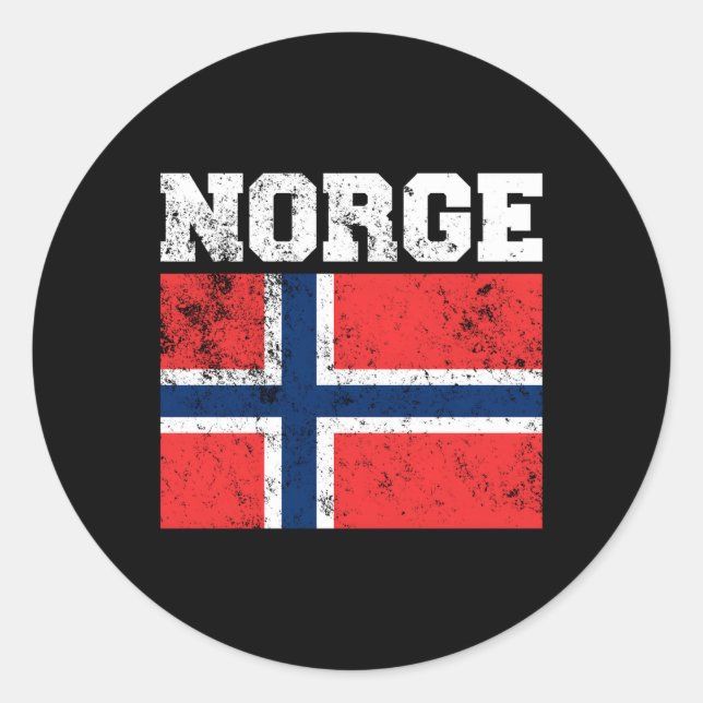 Norge Flag Norwegian Flag Classic Round Sticker (Front)