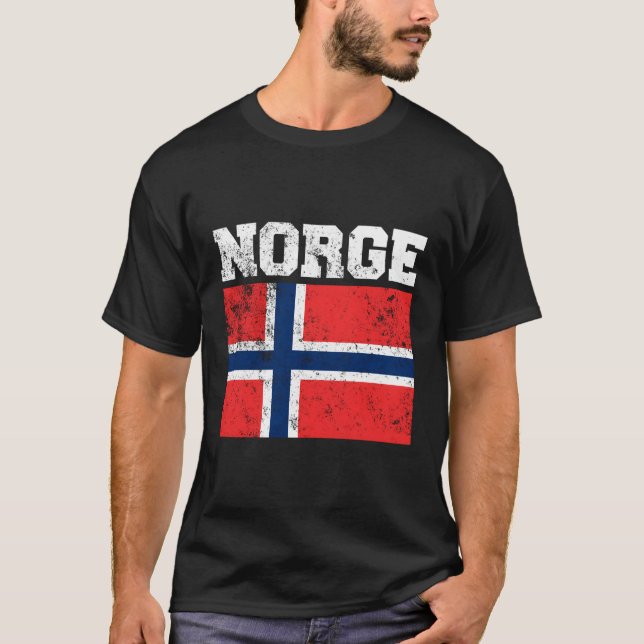 Norge Flag Norwegian Flag T-Shirt (Front)