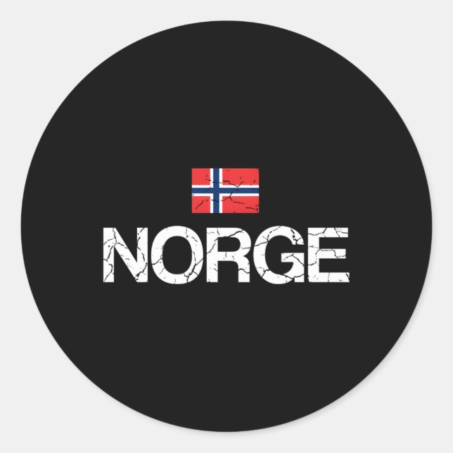 Norge Norway Norwegian Flag Classic Round Sticker (Front)