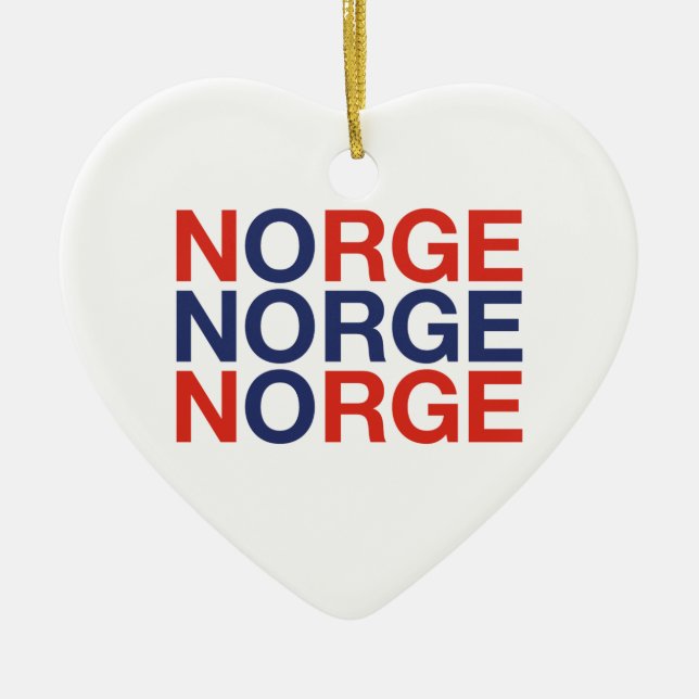 NORGE Norwegian Flag Ceramic Tree Decoration (Front)