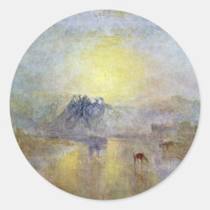 Norham Castle At Sunrise By Turner Joseph Mallord Classic Round Sticker