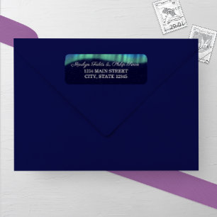 Norhtern Lights Wedding Return Address Label