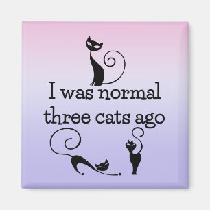 Normal 3 Cats Ago Humourous Fridge Magnet