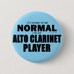 Normal Alto Clarinet Player 6 Cm Round Badge