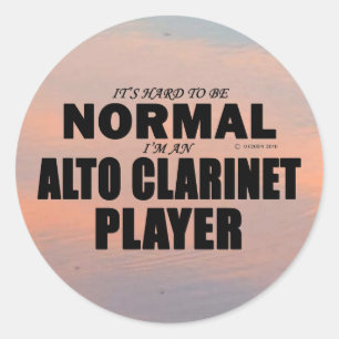 Normal Alto Clarinet Player Classic Round Sticker