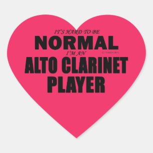 Normal Alto Clarinet Player Heart Sticker