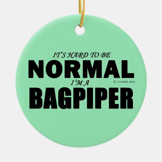 Normal Bagpiper Ceramic Tree Decoration (Front)