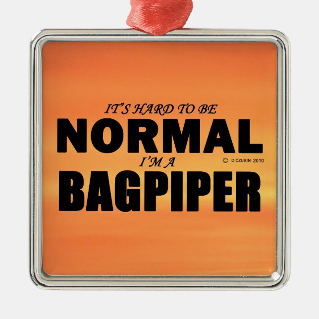 Normal Bagpiper Metal Tree Decoration (Front)