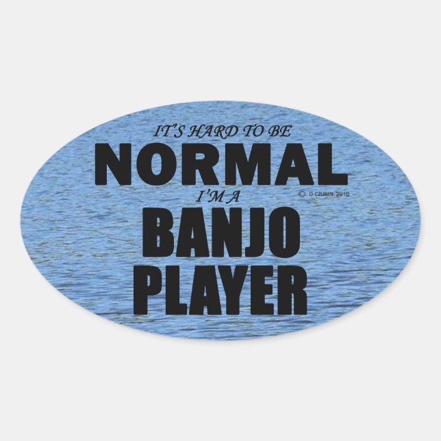 Normal Banjo Player Oval Sticker (Front)