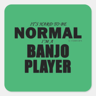 Normal Banjo Player Square Sticker