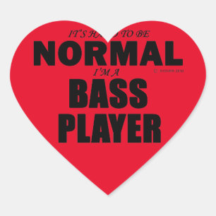 Normal Bass Player Heart Sticker