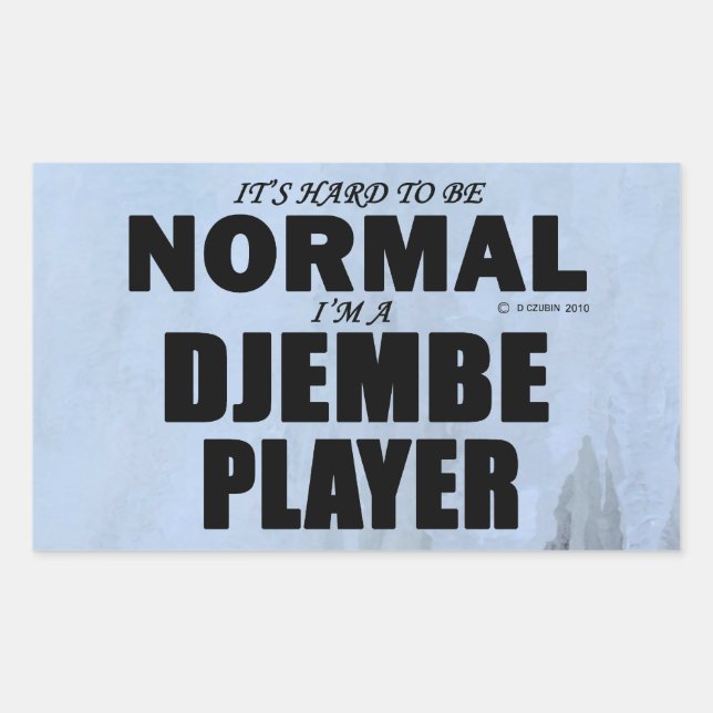 Normal Djembe Player Rectangular Sticker (Front)