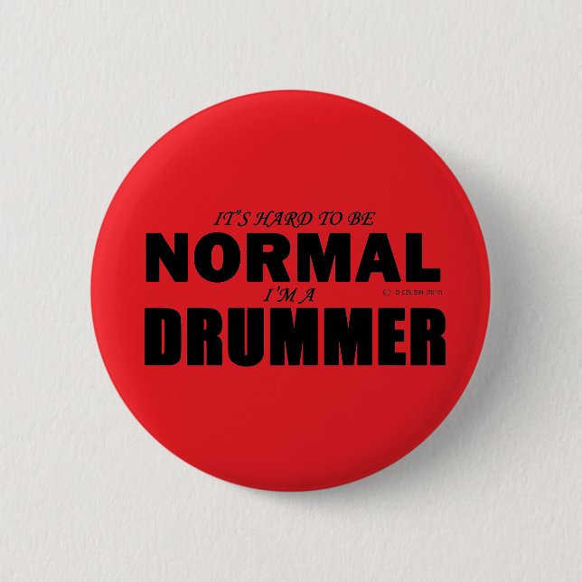 Normal Drummer 6 Cm Round Badge (Front)