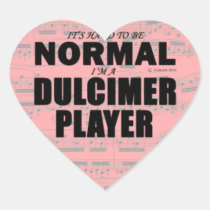 Normal Dulcimer Player Heart Sticker