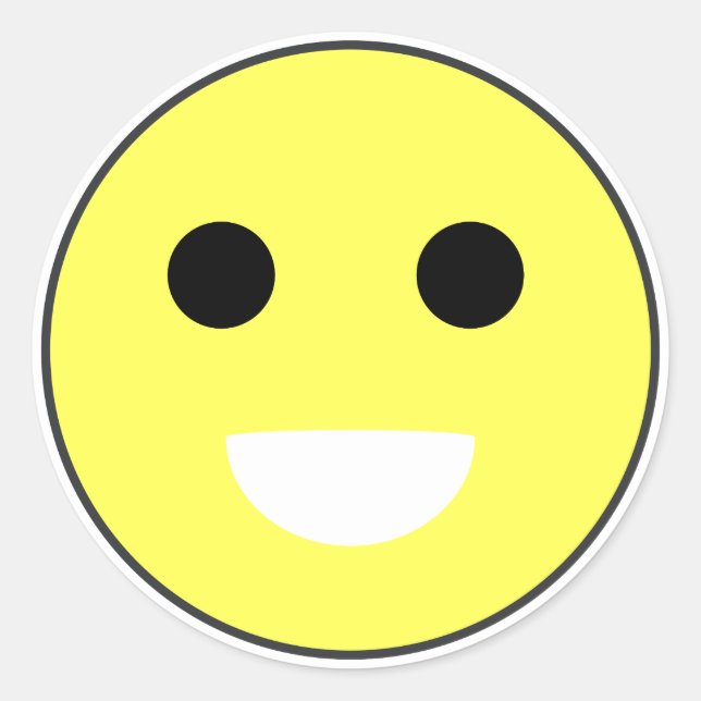 Normal Face Emoticon Mood Classic Round Sticker (Front)