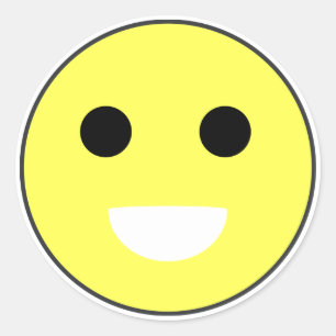 Normal Face Emoticon Mood Classic Round Sticker