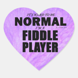 Normal Fiddle Player Heart Sticker