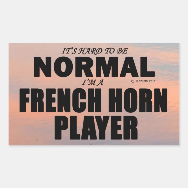 Normal French Horn Player Rectangular Sticker (Front)