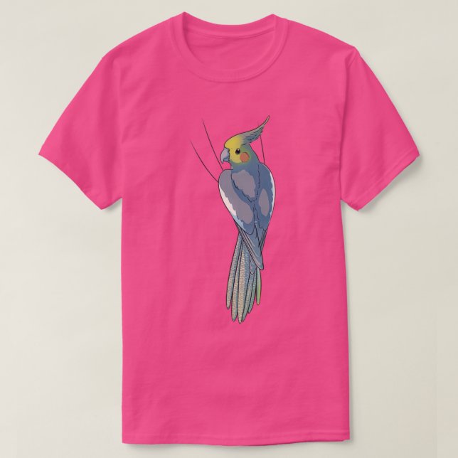 Normal Gray Female Cockatiel T-Shirt (Design Front)