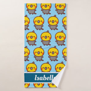 normal grey male Cockatiel Bath Towel