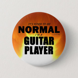 Normal Guitar Player 6 Cm Round Badge
