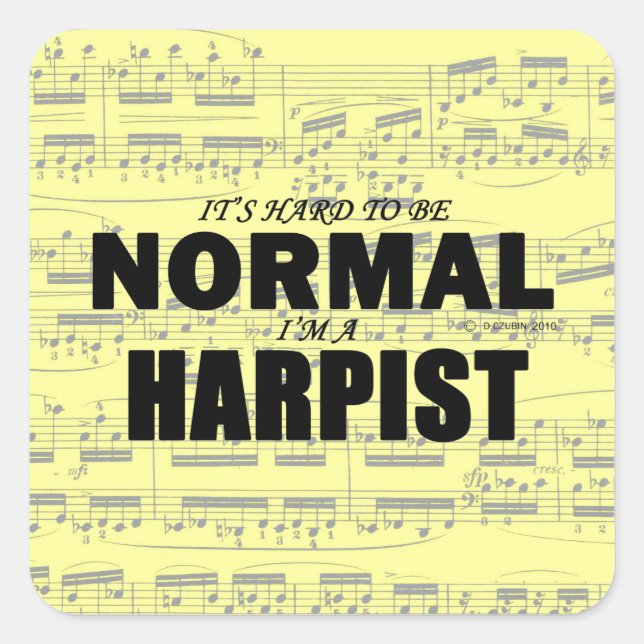 Normal Harpist Square Sticker (Front)