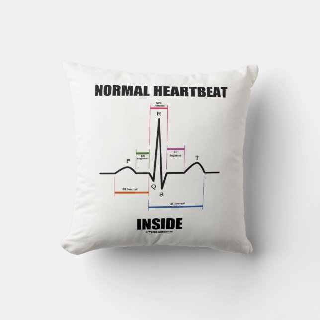 Normal Heartbeat Inside ECG EKG Electrocardiogram Cushion (Front)