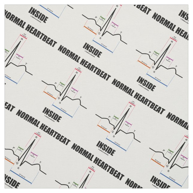Normal Heartbeat Inside ECG EKG Electrocardiogram Fabric (Swatch)