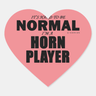 Normal Horn Player Heart Sticker
