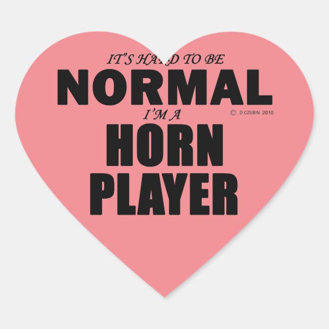 Normal Horn Player Heart Sticker (Front)