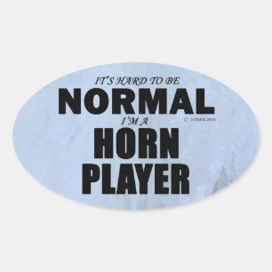 Normal Horn Player Oval Sticker