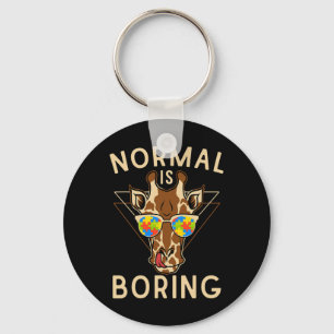 Normal Is Boring Autism Awareness Giraffe Key Ring