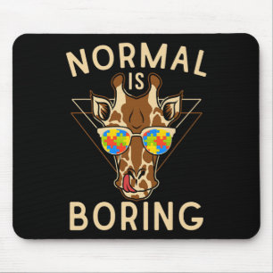 Normal Is Boring Autism Awareness Giraffe Mouse Mat