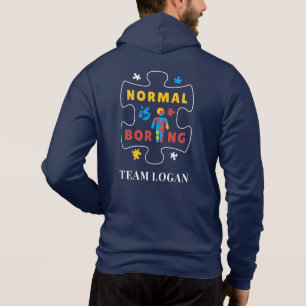 Normal is Boring Autism Awareness Matching Family Hoodie