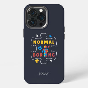 Normal is Boring Autism Awareness Puzzles iPhone 13 Pro Case
